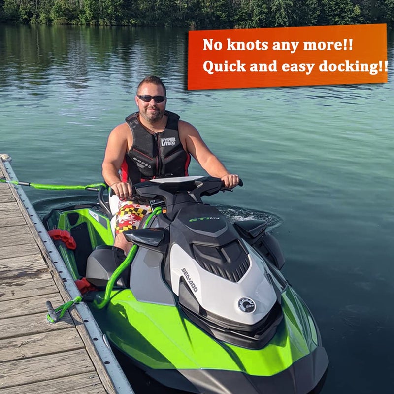 Botepon Boat Bungee Dock Lines, Jet Ski Accessories, Quick and Easy Dock Rope for PWC Jet Ski Seadoo WaveRunner Pontoon Boat Bass Boat - Image 5