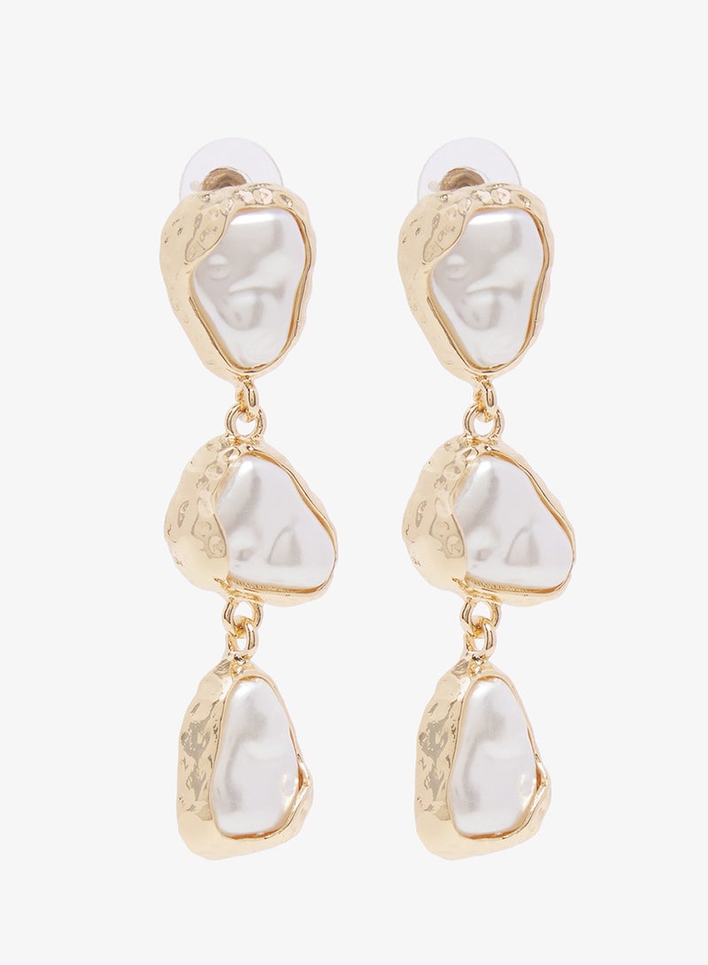 ELLA Resin Detail Drop Down Earrings - Image 2
