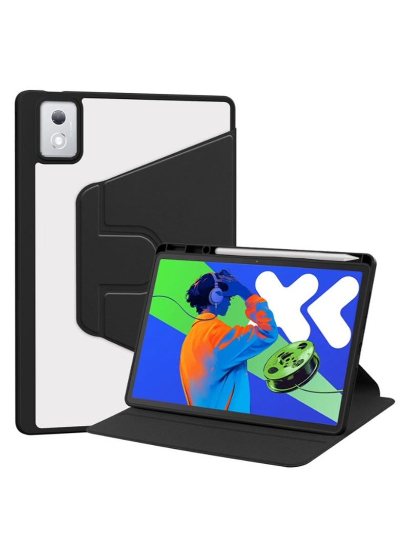 for Honor Pad X9a 11.5 Inch Case Cover, Tablet Protective Case  , Acrylic 360 ° Rotating Design, Automatic Wake-up/sleep, Soft Leather, Black - Image 1