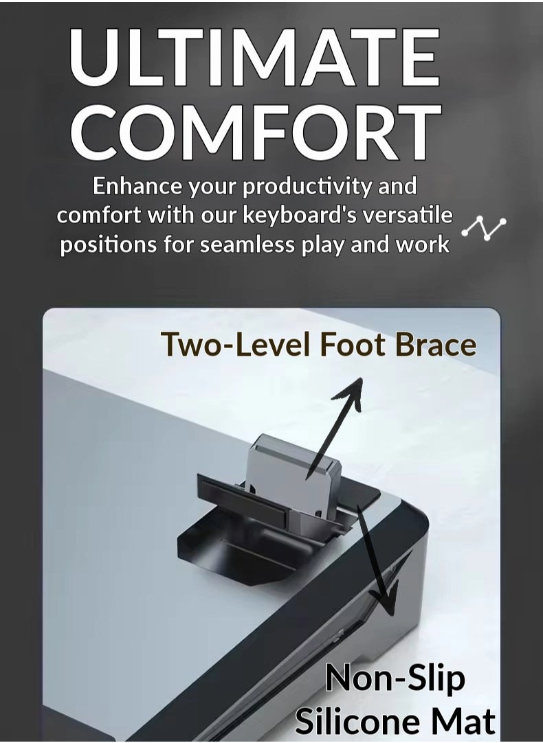 Generic - Mechanical Gaming Keyboard, 68 Key, Red/Blue Switch, RGB Lights, Arabic, Wired USB Type C, waterproof, Anti-Dust, Ingrid White, BlueSwitch - Image 1