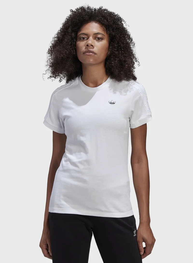 adidas Originals 3 Stripe Logo T-Shirt