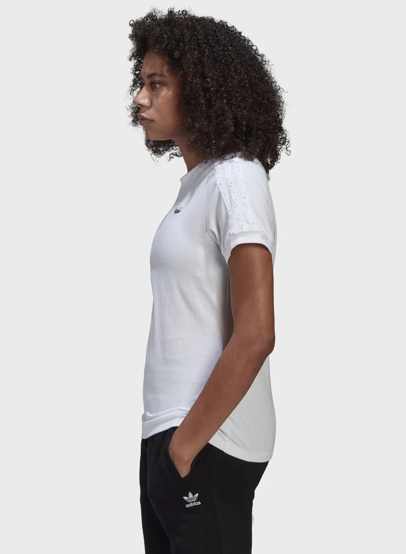 adidas Originals 3 Stripe Logo T-Shirt