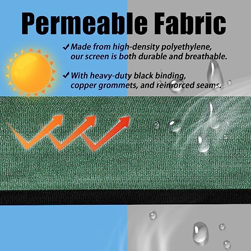 BADAO Green 4FT X 50FT Outdoor Privacy Screen Fence & Mesh Shade Net Cover, Ideal for Garden and Backyard - Enhances Privacy for Fencing & Chain Link, Perfect for Patio Privacy Wall, Slats，Freestanding - Image 4