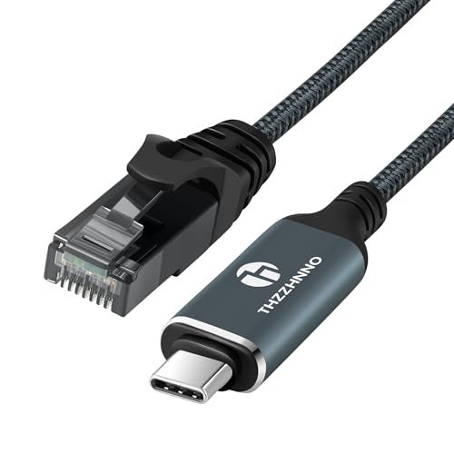 Thzzhnno USB C to Ethernet Cable 3.3FT, Type C to RJ45 Gigabit LAN Network Cord,Directly Connected,Thunderbolt 3/4 Compatible for MacBook Pro/Air, iPad Pro, iPhone 15 Series,Galaxy S24,Windows - Image 1