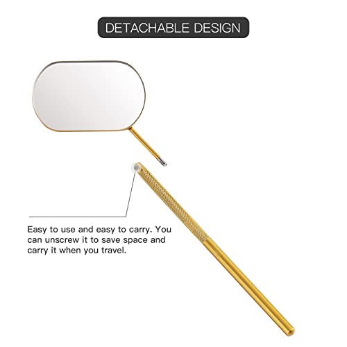 Pretty memory Large Lash Mirror, Stainless Steel Eyelash Mirror, Makeup Mirror for Lash Extension Supplies (Gold) - Image 3