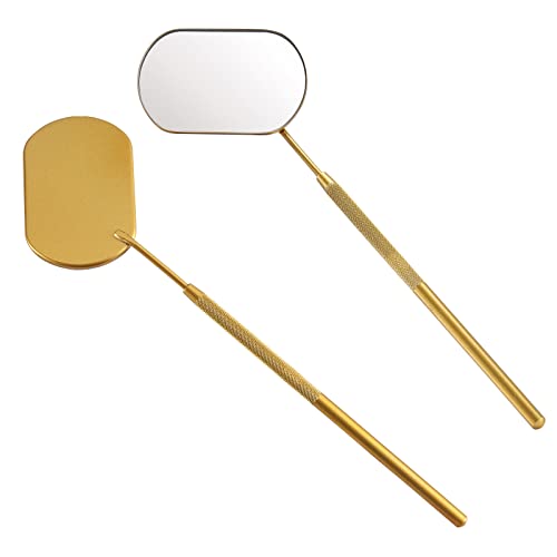 Pretty memory Large Lash Mirror, Stainless Steel Eyelash Mirror, Makeup Mirror for Lash Extension Supplies (Gold) - Image 1