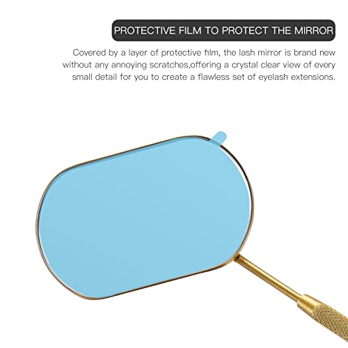 Pretty memory Large Lash Mirror, Stainless Steel Eyelash Mirror, Makeup Mirror for Lash Extension Supplies (Gold) - Image 5