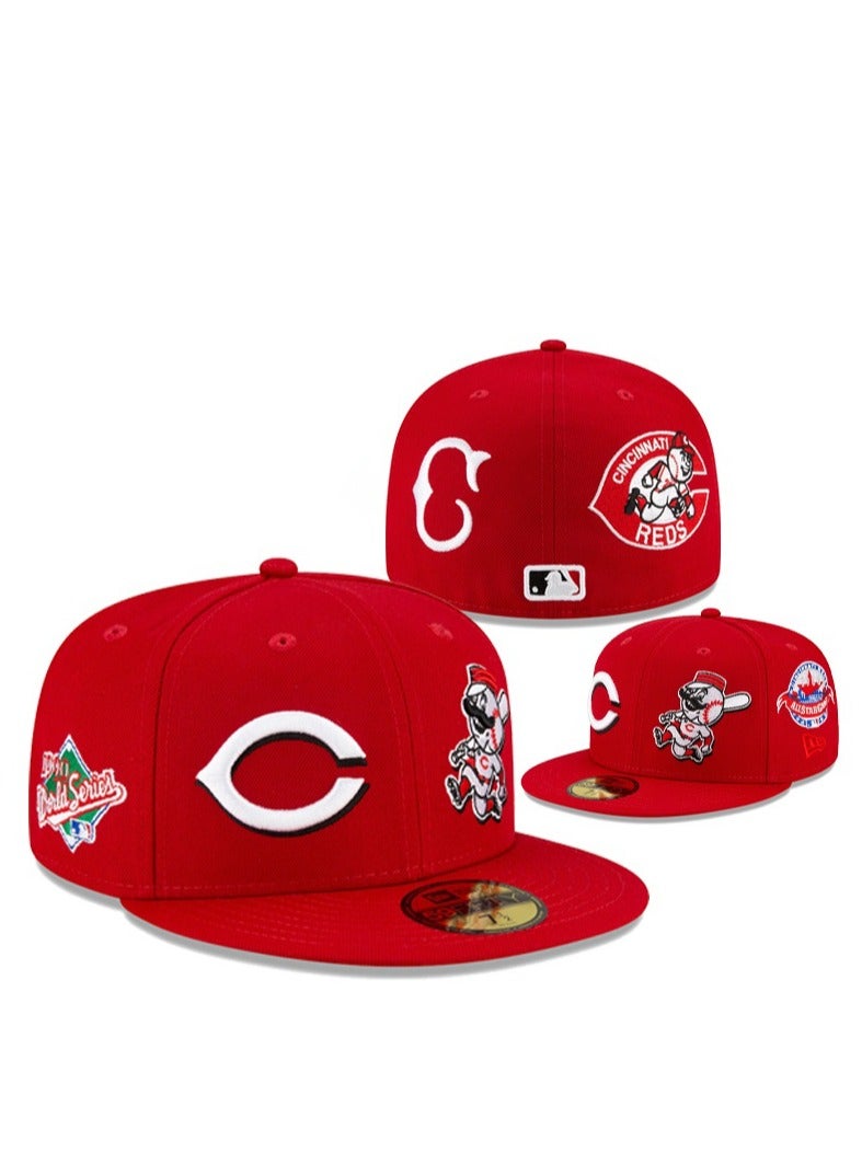 NEW ERA AA Quality Cincinnati Reds Red Flat - Brim Baseball Cap - 60.6cm 