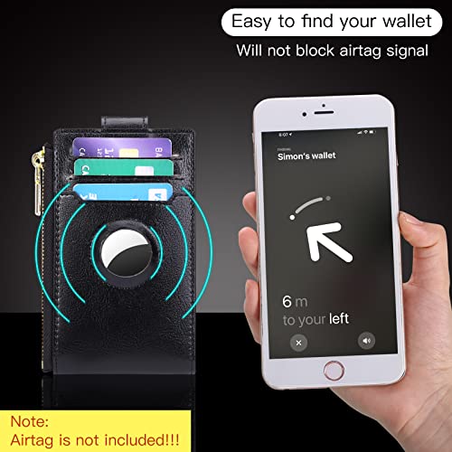 FALAN MULE Air-tag Womens Wallet Genuine Leahter Bifold Credit Card Holder with Built-in Integrated Case - Image 2