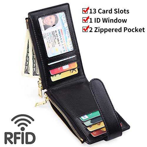 FALAN MULE Air-tag Womens Wallet Genuine Leahter Bifold Credit Card Holder with Built-in Integrated Case - Image 3