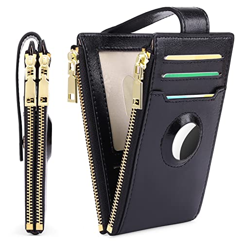 FALAN MULE Air-tag Womens Wallet Genuine Leahter Bifold Credit Card Holder with Built-in Integrated Case - Image 1