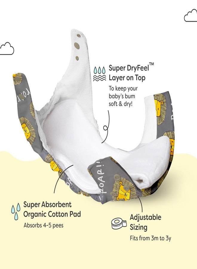 SuperBottoms Freesize UNO Cloth Diapers for Babies 3M - 3Y l With DryFeel Magic Pad l Washable & Reusable Diaper l Absorbs 4-5 pees - Image 3
