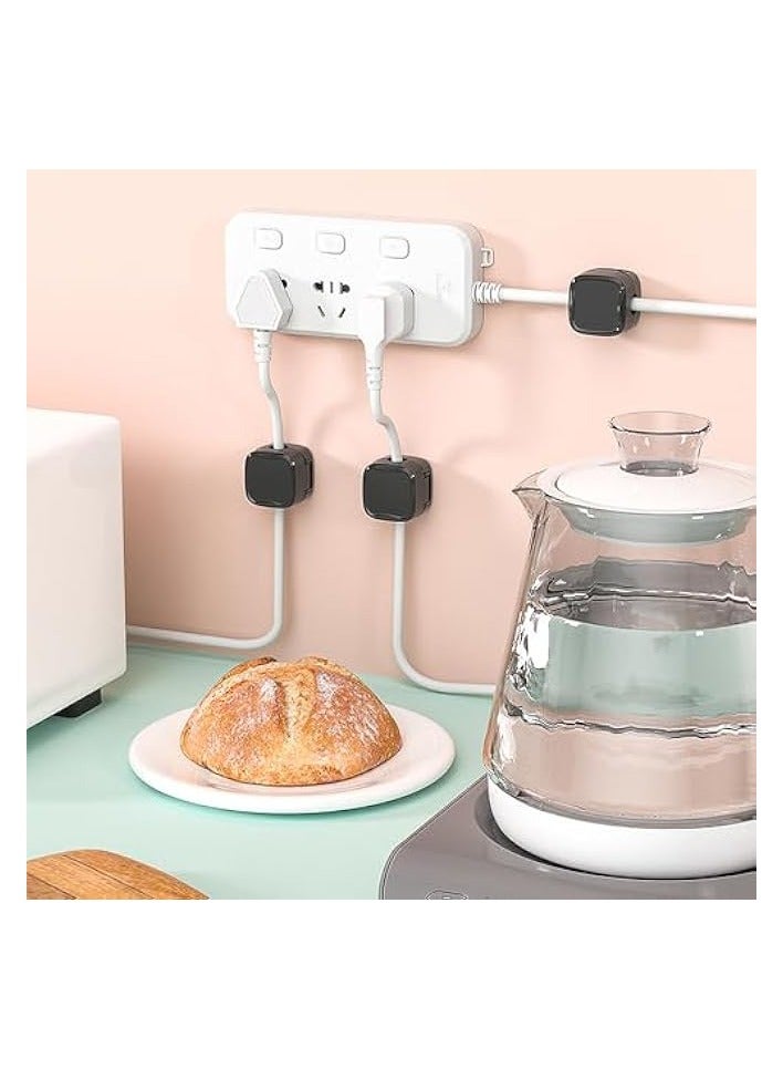 PROMASS Cord Organizer Holder, 6 Pack Slot Magnetic Desk Cable Clips Management, Strong Phone Charging Cable Keeper, Wire Charger Holder for Nightstand, Office Supplies(Black) - Image 4