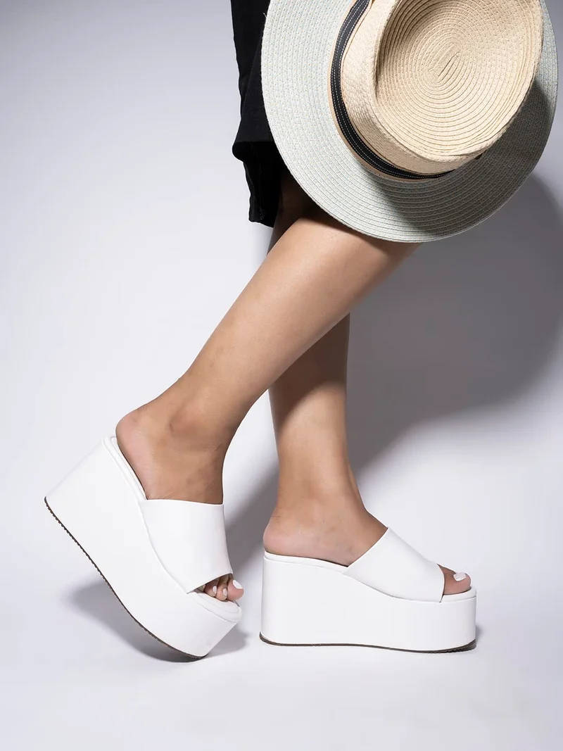 شوتوبيا Shoetopia Women’s Stylish  Platform Wedge Heels – Slip-On Comfortable Casual Party Comfortable FootWear Sandals