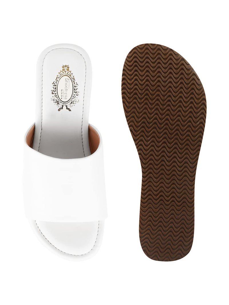 Shoetopia Women’s Stylish Silver Platform Wedge Heels – Slip-On Comfortable Casual Party Comfortable FootWear Sandals EU35 - Image 3