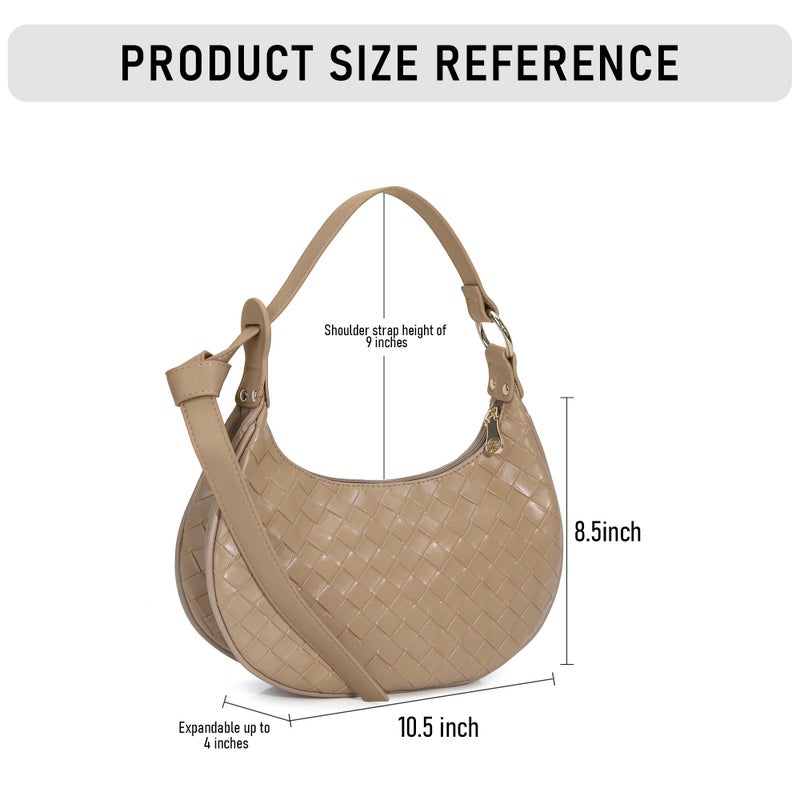 Chinllo Purse Woven Shoulder bag for women, Cute Mini Clutch Zipper Hobo Tote Handbags - Image 2