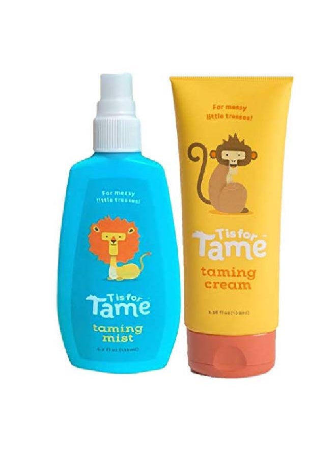 T is for Tame Taming Spray & Matte Cream with EcoFriendly Pouch | Alll Hair Grooming Kit for Babies Toddlers & Kids | Organic Coconut Oil & Jojoba | No Chemicals  - Image 2
