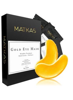 Gold Under Eye Patches - 0.05% Pure Retinol + Hyaluronic Acid + Collagen for Dark Circles, Wrinkles, and Puffy Eyes, Under Eye Mask Puffiness Treatment for Women, Under Eye Gel Pads, Bag Patch