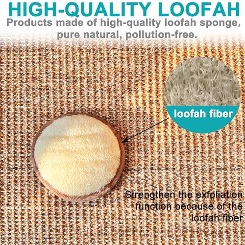 Mr.Cui'shop 6 pcs/Set 4"×4" Natural Exfoliating Face Pad Loofah Sponge Facial Brush - Shower Scrubber - Body Bath Spa for Men & Women, Renewable Resource (Front 100% Loofah + Back 100% Pile Fabrics) Pack of 6 - Image 4