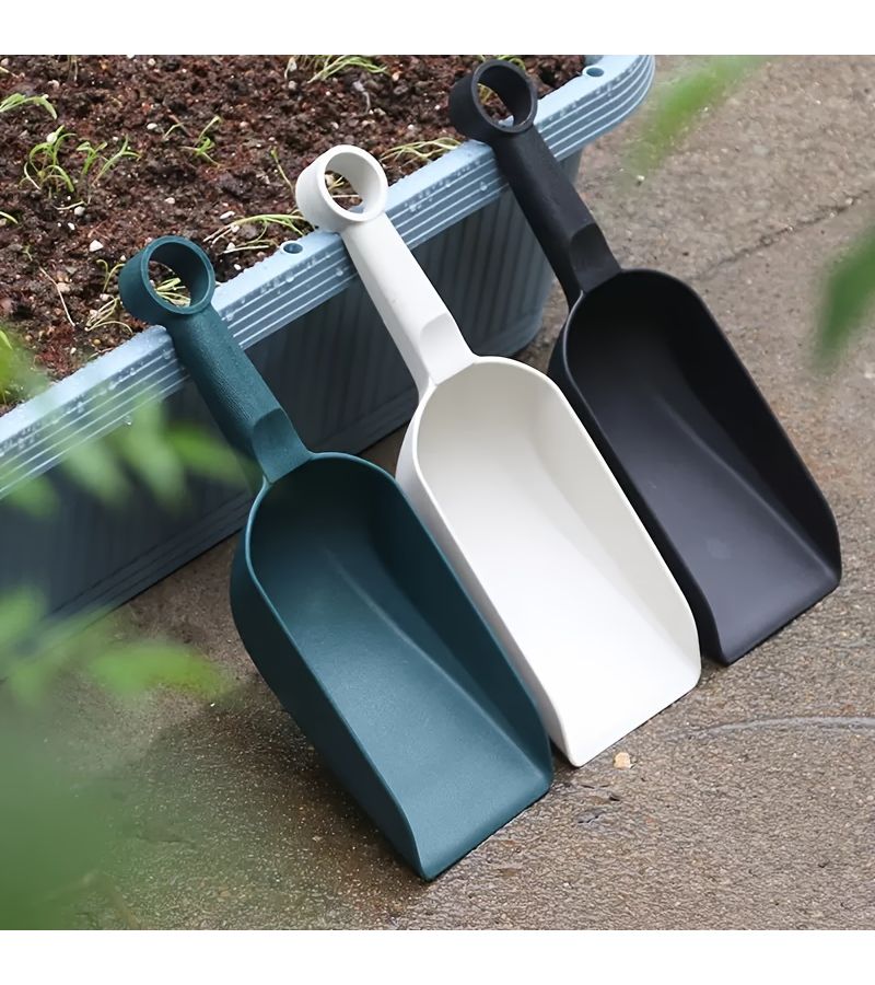 2Pcs Dark Green Square Garden Shovel Set Large And Small For Planting Flowers Soil Scoop Digging Digging Ice Dog Food Feeding Shovel - Image 2