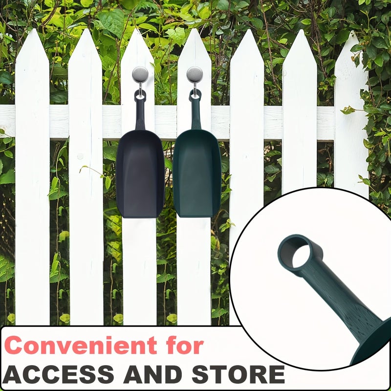 2Pcs Dark Green Square Garden Shovel Set Large And Small For Planting Flowers Soil Scoop Digging Digging Ice Dog Food Feeding Shovel - Image 5