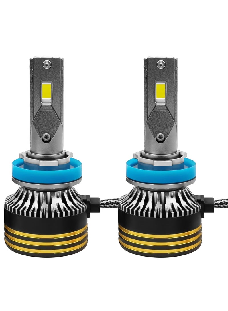 جولدن كامل مصابيح أمامية LED M8 Pro من GOLDEN CAMEL H11، 120 واط، 15000 لومن، 6500 كلفن، مقاومة للماء IP65، سطوع +500%، مدى +150%، توصيل وتشغيل، عمر افتراضي 30000 ساعة - Image 3