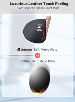 Magnetic Phone Mount Metal Plate, Wireless Charging Compatible Phone Magnet Sticker for Magnetic Phone Holder for Car [Round Medium Size] [2.1 inch Diameter] [1-Pack]