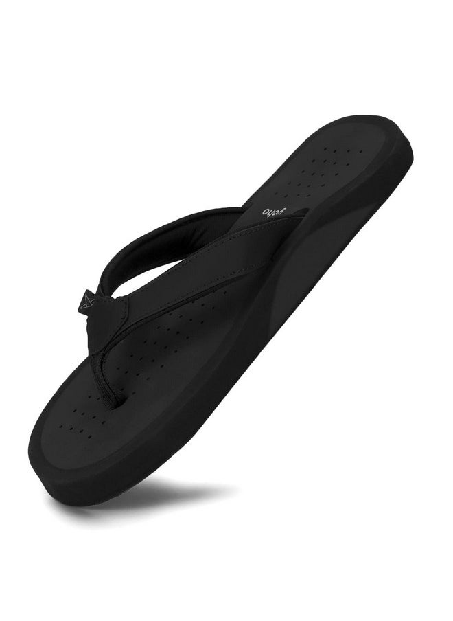 YOHO YOHO Waves Men ortho slippers with arch support |soft comfortable stylish and anti skid Men's Flip-Flops & Slippers in exciting color | Styles | Daily Use |Waves (Black, numeric_10)  - Image 1