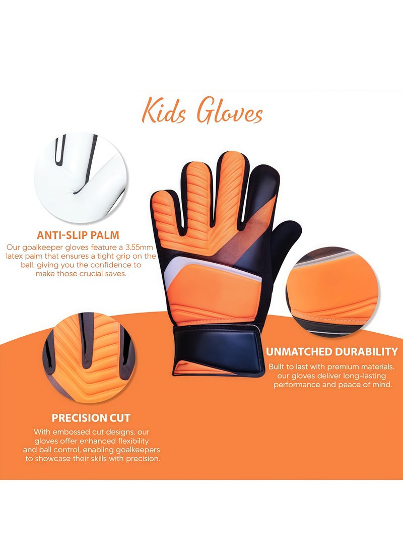 Generic Goalkeeper Gloves Soccer Gloves Finger Support Youth Soccer Gloves Kids Youth Soccer Goalkeeper Gloves - Suitable for Soccer, Goalkeeper, Goalkeeper Training Gloves Equipment  - Image 3
