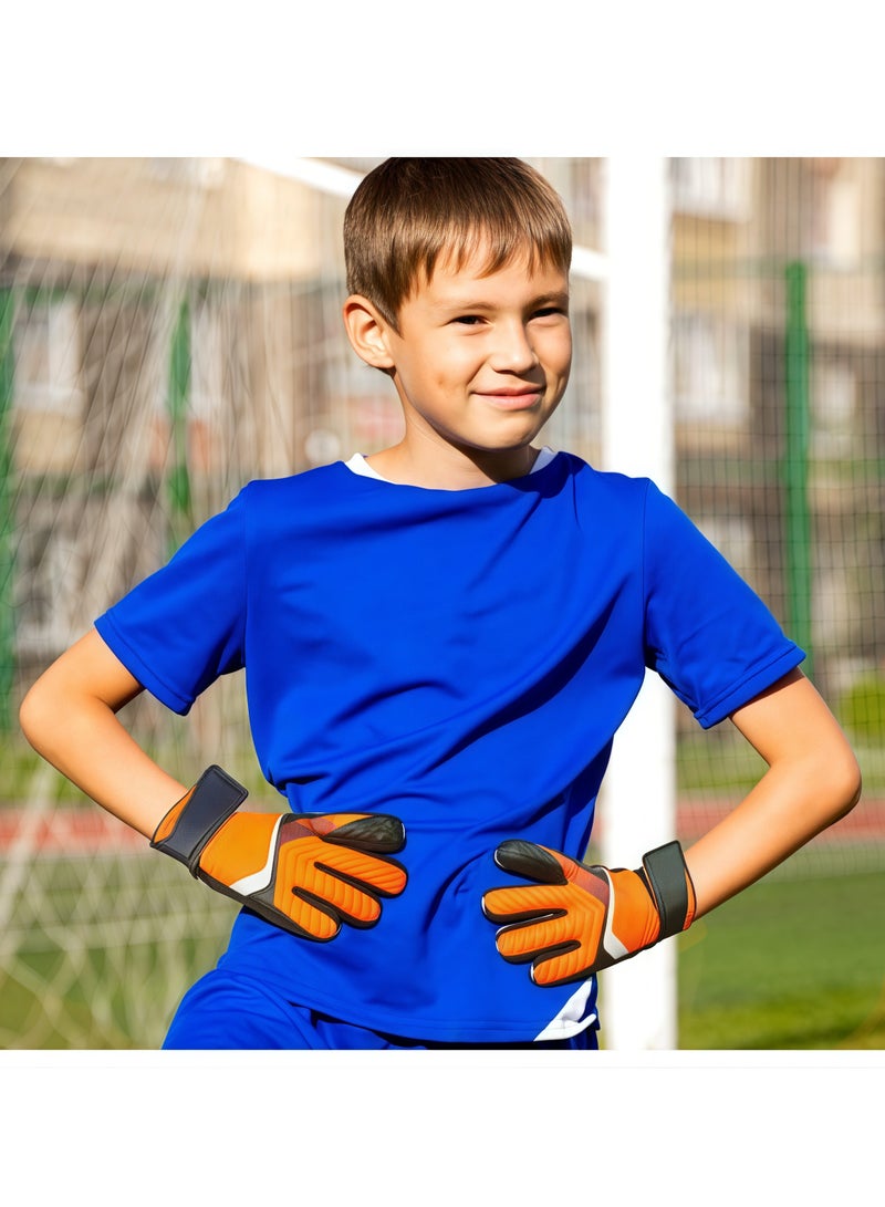 Generic Goalkeeper Gloves Soccer Gloves Finger Support Youth Soccer Gloves Kids Youth Soccer Goalkeeper Gloves - Suitable for Soccer, Goalkeeper, Goalkeeper Training Gloves Equipment  - Image 4