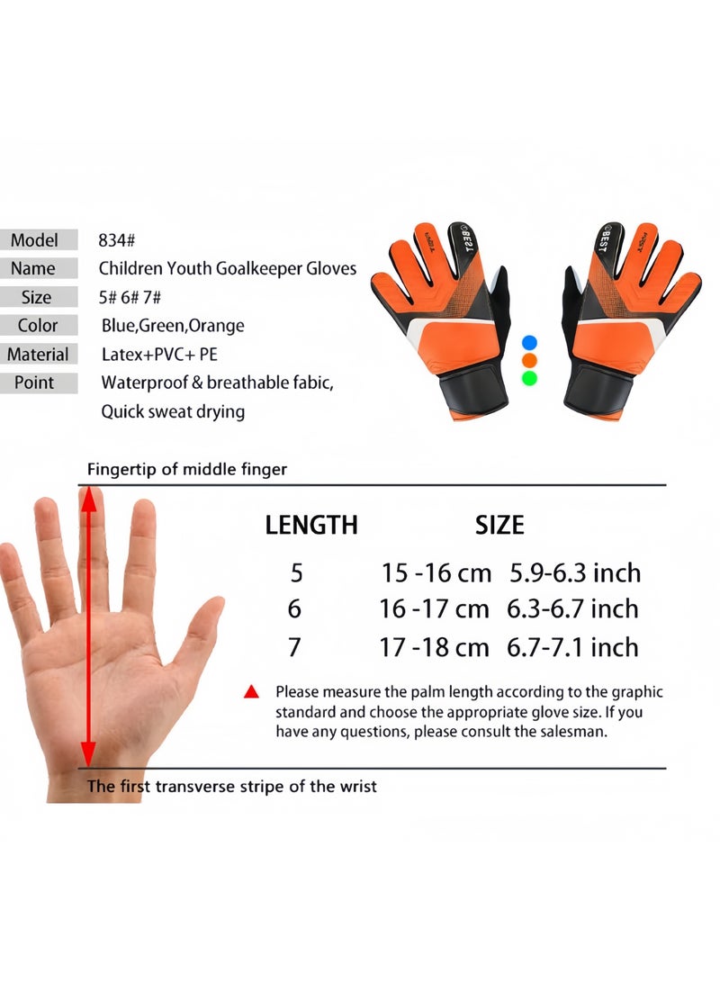 Children's Soccer Goalkeeper Gloves Football Gloves Finger Support Youth Soccer Gloves Kids Youth Soccer Goalkeeper Gloves - Suitable for Soccer, Goalkeeper, Goalkeeper Training Gloves Equipment - Image 3