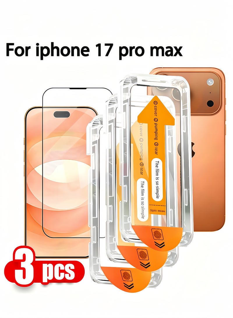 3Pcs iPhone 17 Pro Max Screen Protector,for iPhone 17 Pro Max with Oleophobic Coating Dust Free Easy Installation - Image 1