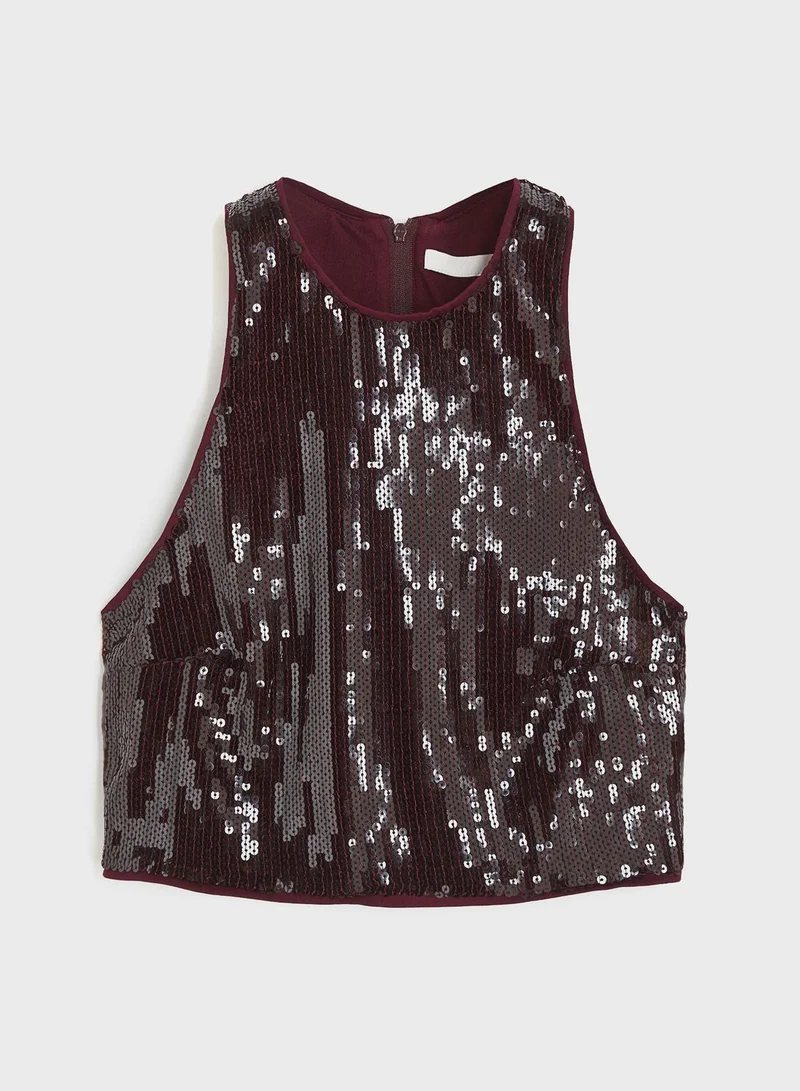H&M Sequin Crop Top