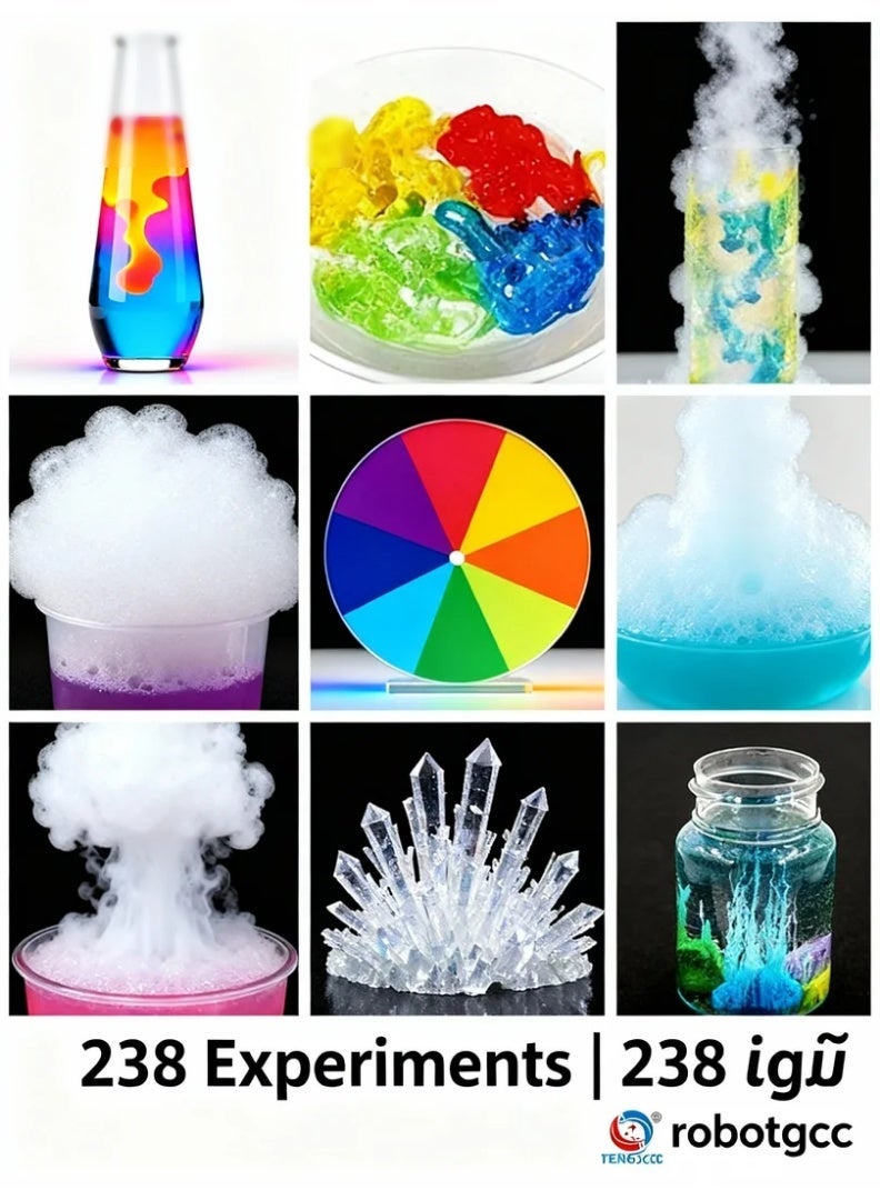 Giant Kids Chemistry Lab Kit – 238 Safe Experiments with 80+ Lab Tools, Safety Goggles & Illustrated Guide | STEM Science Education Set - Image 1