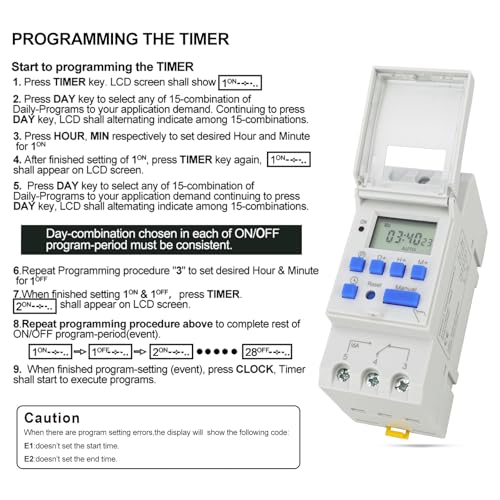 Baomain THC15A Digital LCD Power Weekly Programmable Timer Switch AC 220V - Image 2