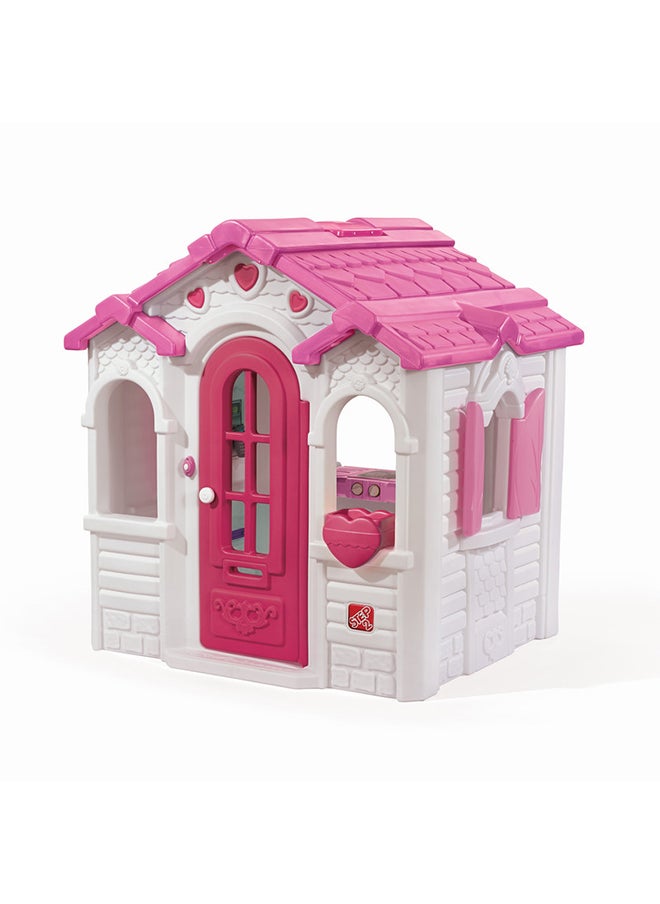 Sweetheart Playhouse for Kids, Outdoor Playhouse with Kitchenette, Toddlers 2+ Years Old, Interactive Playset with Sounds, Easy Assembly, Pink/White