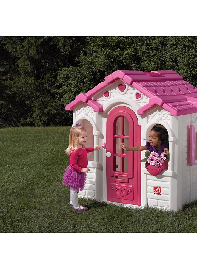Sweetheart Playhouse for Kids, Outdoor Playhouse with Kitchenette, Toddlers 2+ Years Old, Interactive Playset with Sounds, Easy Assembly, Pink/White