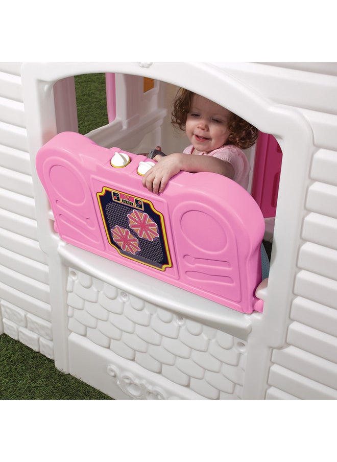 Sweetheart Playhouse for Kids, Outdoor Playhouse with Kitchenette, Toddlers 2+ Years Old, Interactive Playset with Sounds, Easy Assembly, Pink/White