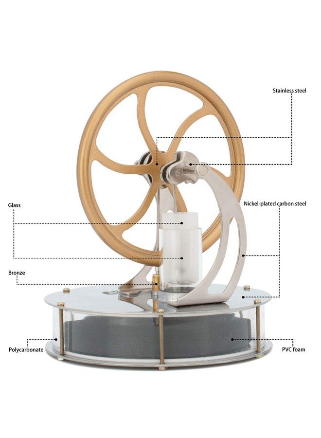 DjuiinoStar Most Classical Low Temperature Stirling Engine, Unique Coffee Timer, Best Gift Option, Educational Toy, Steam Engine Model Dltd303 - Image 5