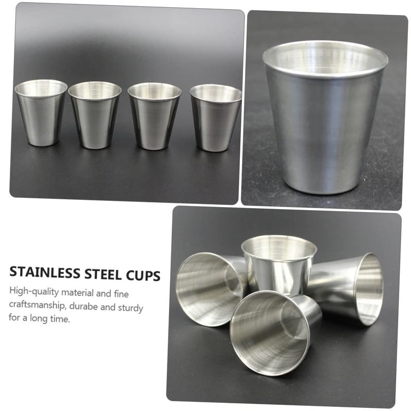6 Piece Stainless Steel Wine Glasses Drinking Cups Set Portable Liquor Glasses For Home Bar Use Perfect Gift - Image 5