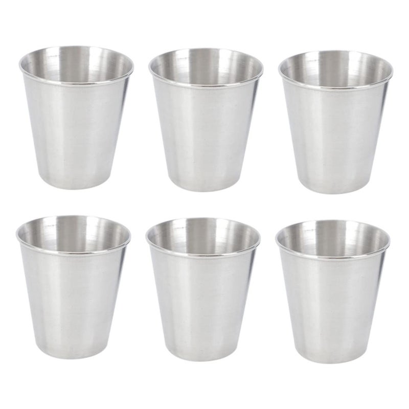 6 Piece Stainless Steel Wine Glasses Drinking Cups Set Portable Liquor Glasses For Home Bar Use Perfect Gift - Image 2