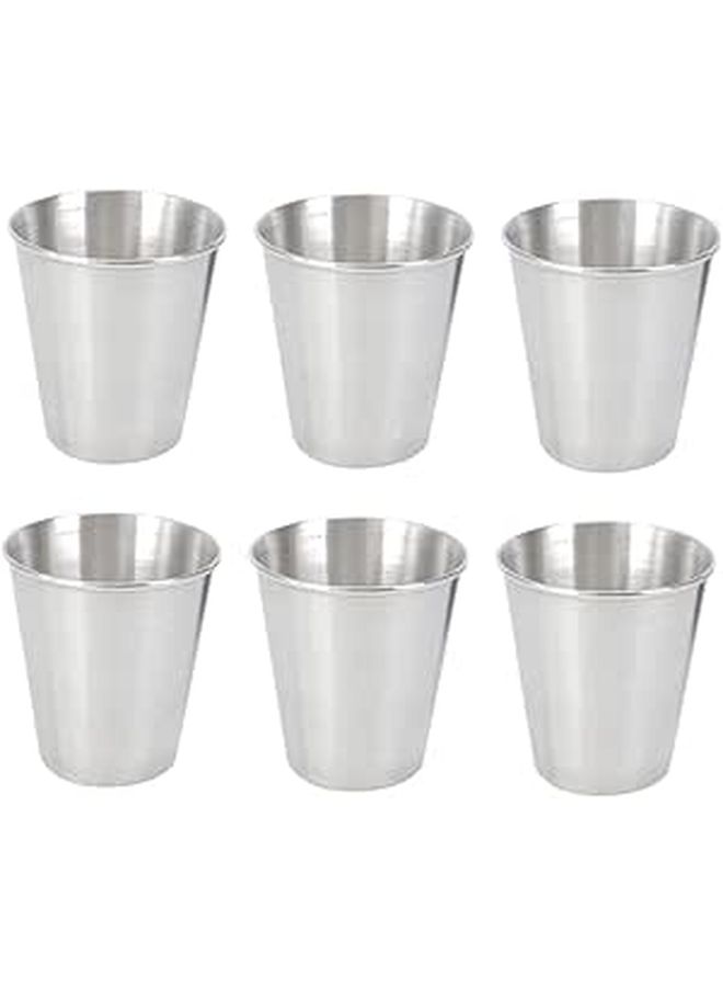 6 Piece Stainless Steel Wine Glasses Drinking Cups Set Portable Liquor Glasses For Home Bar Use Perfect Gift - Image 1