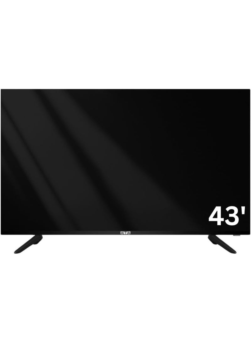 ATA 43 Inch FHD Standard LED TV, Frameless Design, Black - ATA43FLN - Image 2