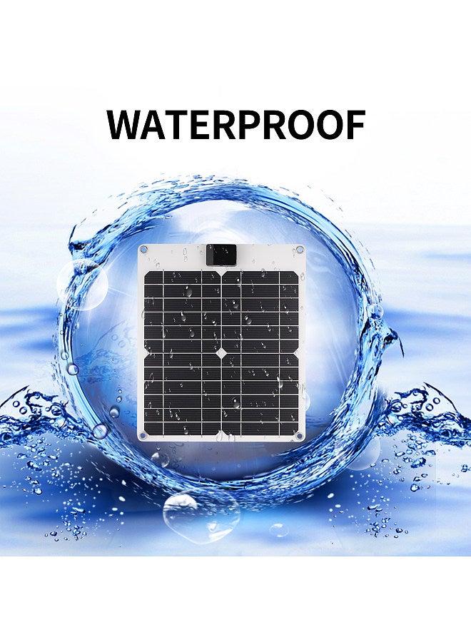 15W*2 5V/12V Solar Panel Car Battery Charger with USB DC Chain Output Ports Portable Waterproof Power Trickle Battery Charger & Maintainer