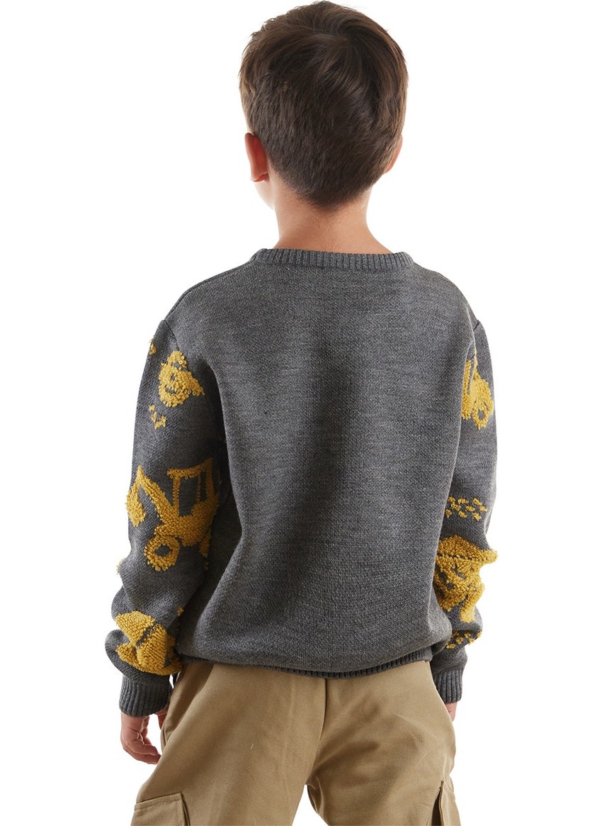 Mshb&G - Construction Vehicles Boy Sweater - Image 1