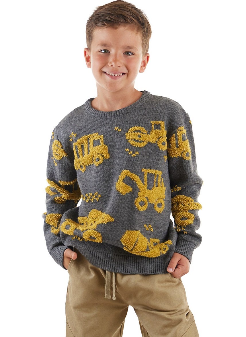Mshb&G - Construction Vehicles Boy Sweater - Image 1