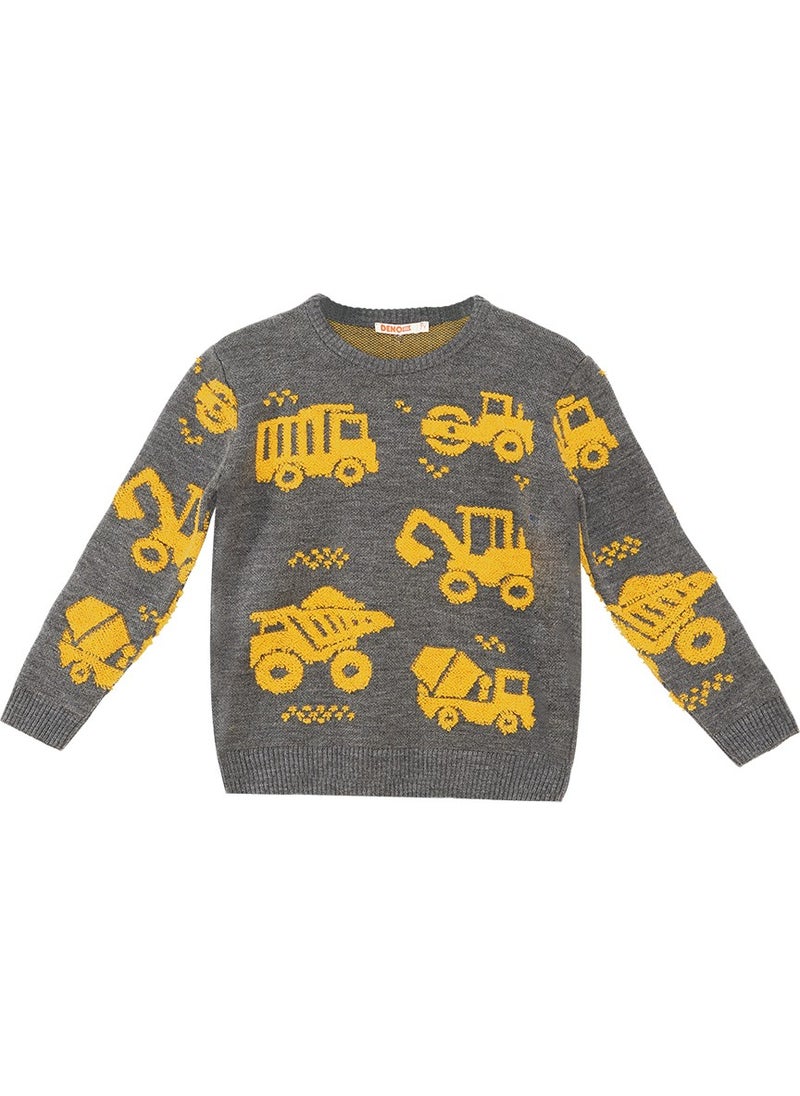 Mshb&G - Construction Vehicles Boy Sweater - Image 1