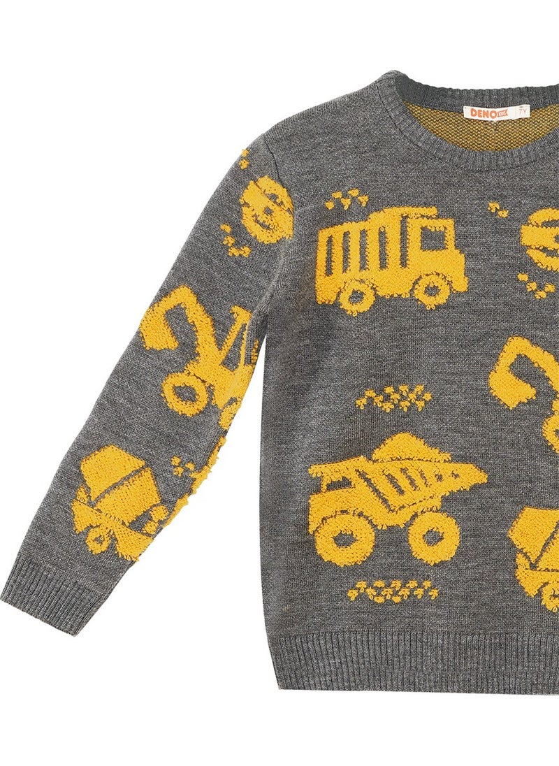 Mshb&G - Construction Vehicles Boy Sweater - Image 1