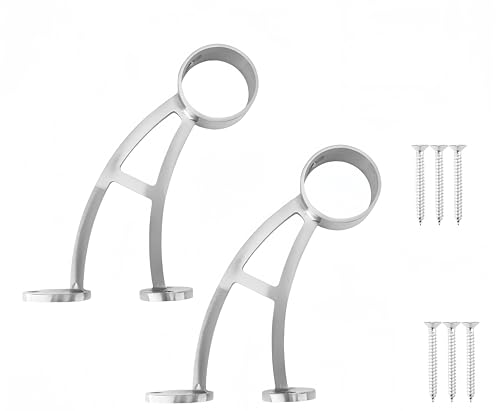 HAIWEN Stainless Steel 304 Bar Floor Mount Combination Foot Rail Bracket Fits 508mm2inch OD Bar Foot Rail Tubing Furniture Hardware with Screws Sliver 2Pack - Image 1