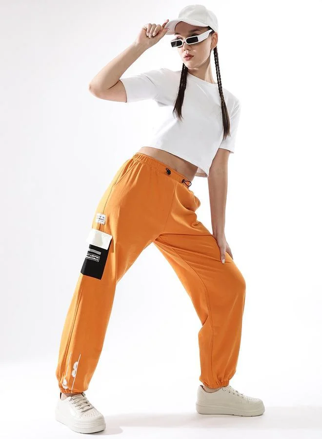 Hubberholme Women'S Multicolour Terry Colourblocked Regular Length Jogger Track Pant